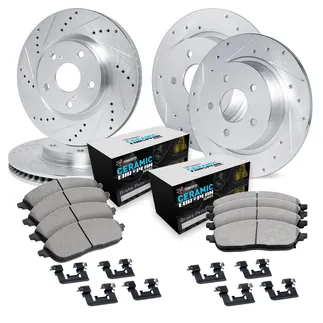 R1 Concepts WGTH2-74003 Brake Rotors - D/S - Silver W/ Euro Ceramic Pads & Hdw